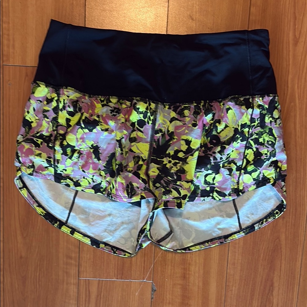 Lululemon Athletica Black and Yellow Athletic Shorts